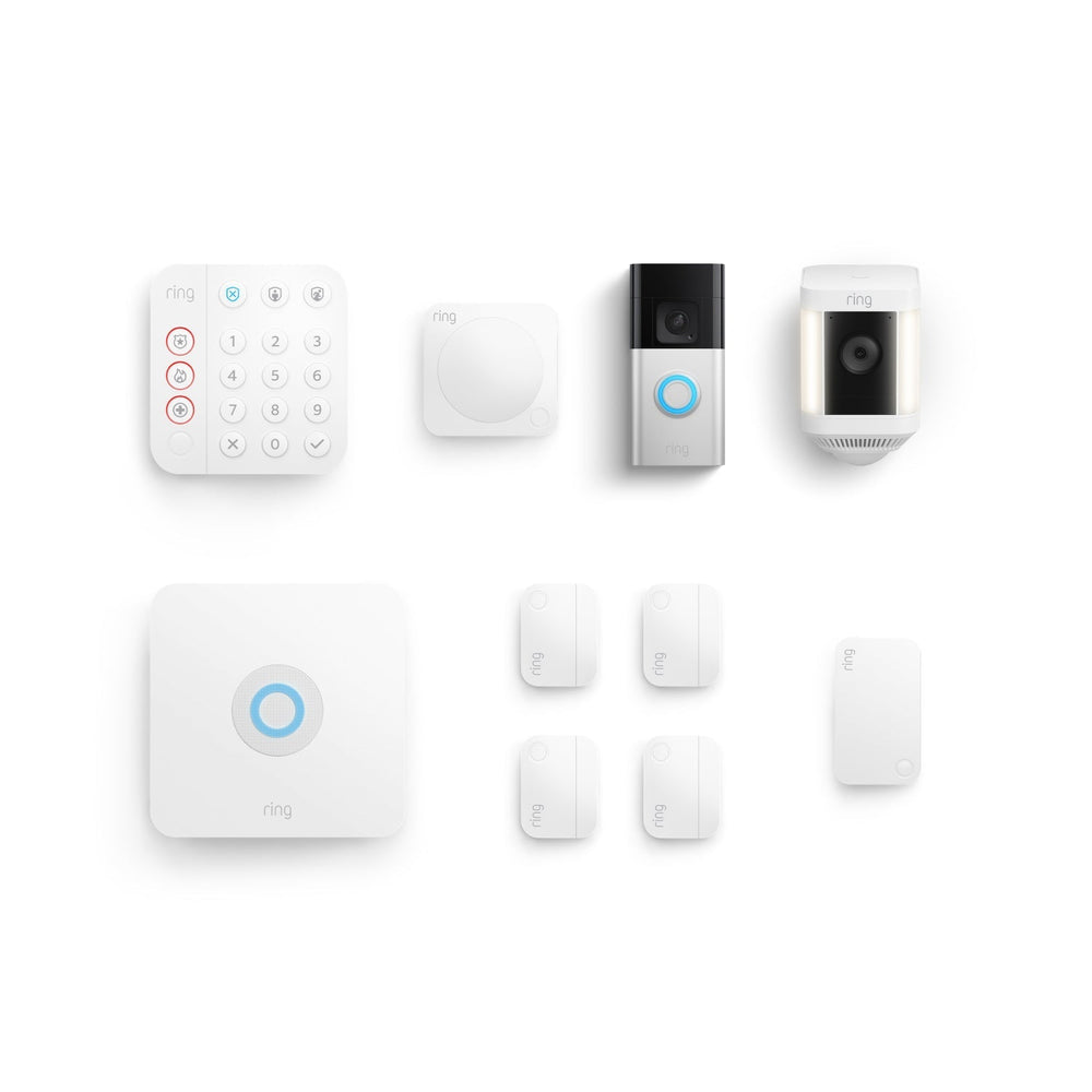 Whole Home Enhanced Kit (Battery Doorbell Plus + Spotlight Cam Plus Battery + Alarm Security Kit, 8-Piece)