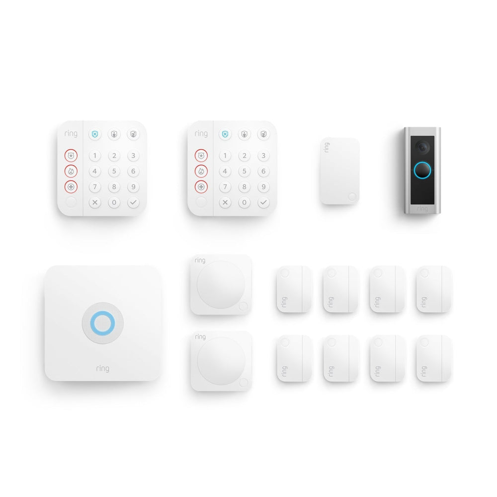 Wired Doorbell Pro (Video Doorbell Pro 2) + Alarm Security Kit, 14-Piece